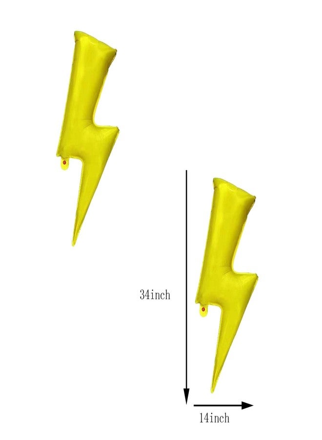 DYT 6PCS 36 Inch Yellow Lightning Bolt Foil Balloons for Birthday, Wedding & General Celebration - Image 2